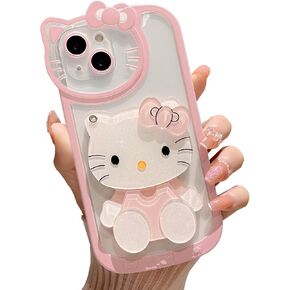 Case for iPhone 14 Pro Max Kawaiii Cartoon Pink Makeup Mirror Soft Phone Cover Protective Phone Cover for Girls Women in Kuwait