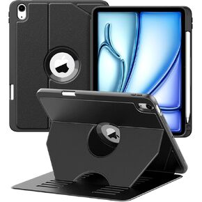 TiMOVO Case for iPad Air 11 inch M2 (2024), iPad Air 5th Generation (2022) / iPad Air 4th Gen (2020) 10.9 Inch Adjustable Multiple Angles Protective Cover with Pencil Holder, Auto Wake/Sleep, Black