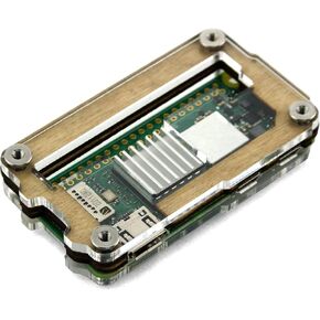 C4Labs Zebra Zero 2 Heatsink and GPIO Access Case for The Raspberry Pi Zero 2 - Classic Wood, Single