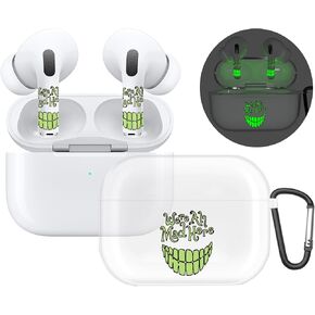RockMax for AirPods Pro 2nd Generation Case, Clear Case Cover with Keychain and Glow in The Dark Butterfly Stickers, Luminous Skin Wrap Gift