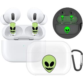 RockMax for AirPods Pro 2nd Generation Case, Clear Case Cover with Keychain and Glow in The Dark Butterfly Stickers, Luminous Skin Wrap Gift