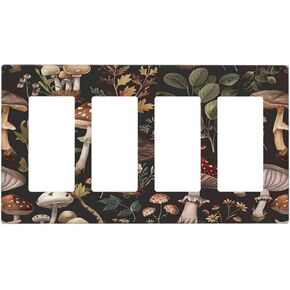 Outlet Covers Boho Wildflowers Herbs Floral 1 Gang Duplex Light Switch Cover Plate Decorative Wall Plates Electrical Switchplate Receptacle Cover for Bathroom Bedroom Decor