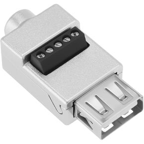 ECSiNG USB 2.0 Female to 5-Pin Terminal Block Connector Metal Housing 480Mbps USB 2.0 Solderless Adapter for for DIY USB Port Extension