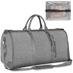 Ytonet Garment Bags for Travel, Convertible Carry on Garment Bag Large Duffle Bags for Women, 2 in 1 Hanging Suitcase Suit Water Resistant Duffel Travel Bags with Shoe Pouch, Beige