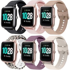 ViCRiOR Bands Compatible with 19MM Willful SW021 ID205L/SW025 ID205S Smart Watch, 6-Pack Quick Release Soft Silicone Replacement Band for YAMAY SW020 SW021 SW023 ID205 ID205L ID205U