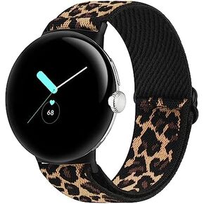 Vancle Stretchy Bands Compatible with Google Pixel Watch 2 Bands, Upgraded Stainless Steel Lugs - Adjustable Elastic Braided Replacement Sport Loop Straps for Google Pixel Watch 3 41mm Women Men