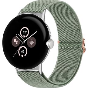 Vancle Stretchy Bands Compatible with Google Pixel Watch 2 Bands, Upgraded Stainless Steel Lugs - Adjustable Elastic Braided Replacement Sport Loop Straps for Google Pixel Watch 3 41mm Women Men