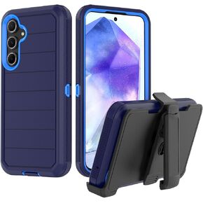 for Samsung Galaxy A55 5G Case with Belt Clip & Kickstand, Full-Body Protection Multi Layers Rugged Case with Belt Holster for Samsung Galaxy A55 5G (Black)