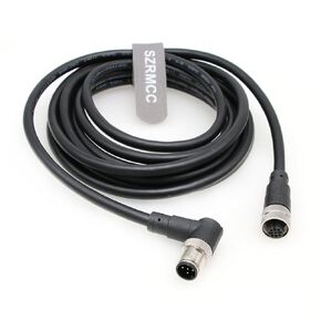 SZRMCC M12 5 Pin Male to Female Connector Aviation Sensor Cable Waterproof Network Cable for Industrial Camera Fieldbus Module (1m)