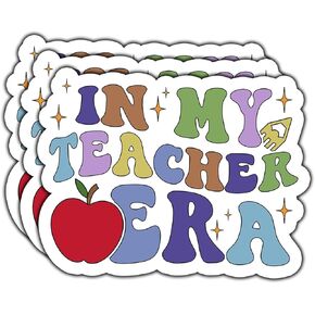 (3Pcs) in My Teacher Era Sticker Funny Teaching Quote Waterproof Vinyl Sticker Decals for Books Laptops Phone Water Bottles Kindle 3 Inch