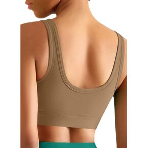 SIGNEALA Sports Bra for Women Longline - V Neck Padded Workout Bras - Strappy Crop Top for Yoga Gym 2 Pack