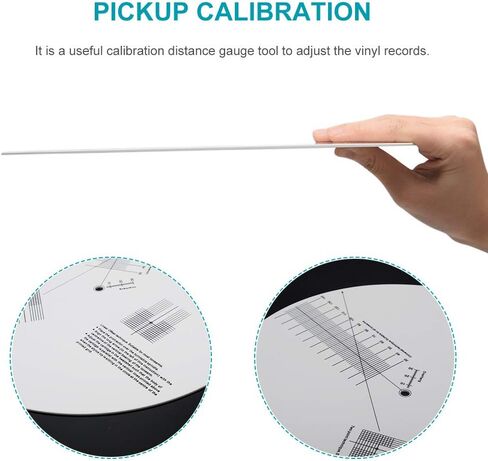 Turntable Cartridge Alignment Protractor Mat, Anti-sliding LP Vinyl Record Pickup Calibration Plate Distance Gauge Protractor Adjustment Tool Ruler for Turntable Accessor in Kuwait