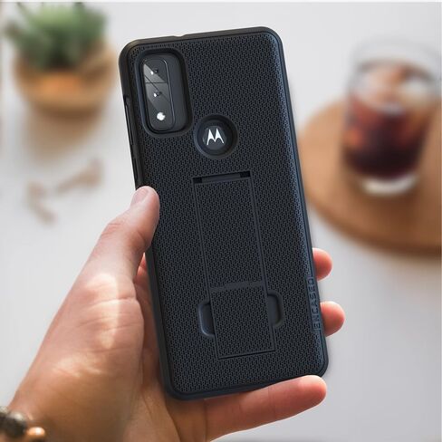 جراب DuraClip مغلف لهاتف Moto G Pure Belt | حافظة رفيعة بمسند وحافظة دوارة، أسود (Motorola G-Pure) in Saudi Arabia