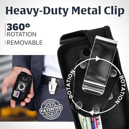 Turtleback Fitted Flip Phone Premium Case Designed for LG Exalt LTE VN220 4G – Heavy-Duty Black Leather Phone Holster with Ratcheting, Removable Plastic Belt Clip in Kuwait