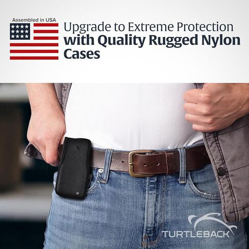 Turtleback Fitted Flip Phone Premium Case Designed for LG Exalt LTE VN220 4G – Heavy-Duty Black Leather Phone Holster with Ratcheting, Removable Plastic Belt Clip in Kuwait