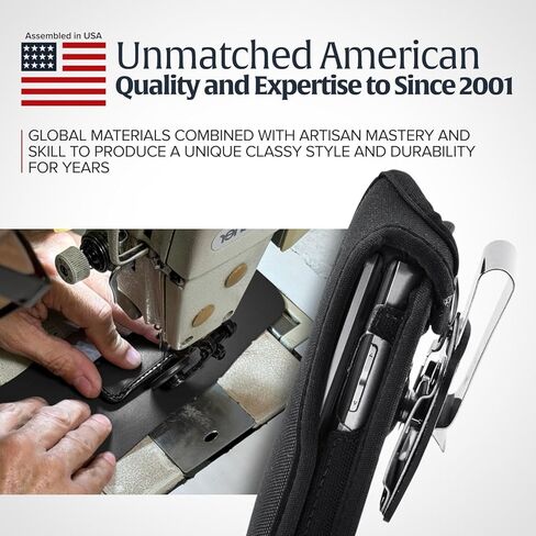 Turtleback Fitted Flip Phone Premium Case Designed for LG Exalt LTE VN220 4G – Heavy-Duty Black Leather Phone Holster with Ratcheting, Removable Plastic Belt Clip in Kuwait