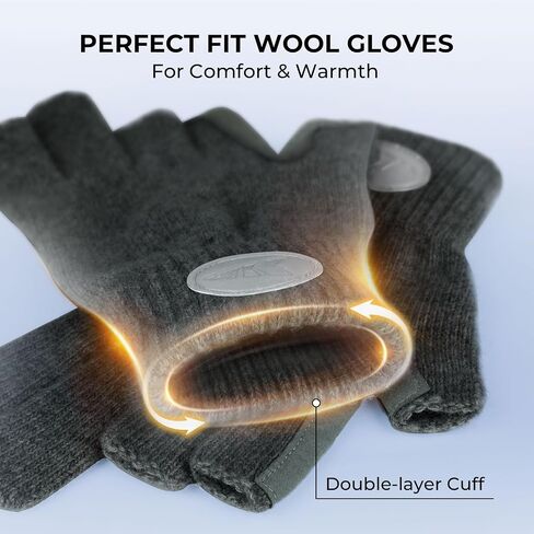 KastKing Bully Wooly 3-Cut Fingerless Wool Fishing Gloves, Cold Weather Warm Winter Gloves for Men & Women, Ice Fishing in Kuwait