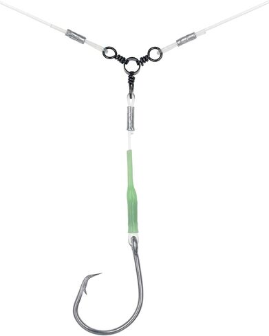 8/0 9/0 10/0 11/0 12/0 13/0 14/0 15/0 16/0 Deep Drop Rig Fishing Bait Rig Snapper Rig Tilefish Rig Grouper Rig Halibut Rig 5 Circle Hooks with Glow Sleeve in Kuwait