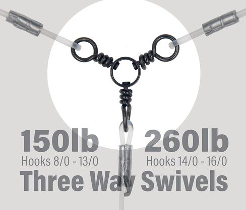 8/0 9/0 10/0 11/0 12/0 13/0 14/0 15/0 16/0 Deep Drop Rig Fishing Bait Rig Snapper Rig Tilefish Rig Grouper Rig Halibut Rig 5 Circle Hooks with Glow Sleeve in Kuwait