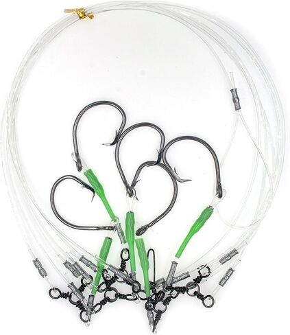 8/0 9/0 10/0 11/0 12/0 13/0 14/0 15/0 16/0 Deep Drop Rig Fishing Bait Rig Snapper Rig Tilefish Rig Grouper Rig Halibut Rig 5 Circle Hooks with Glow Sleeve in Kuwait