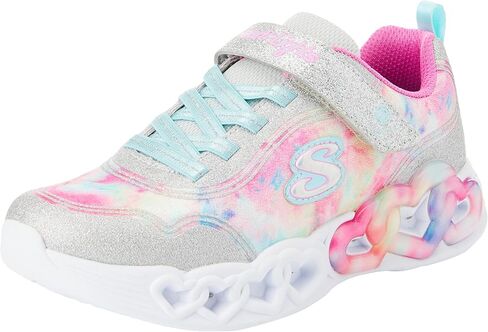 حذاء رياضي Skechers Girls Infinite Heart Lights-Color، وردي/متعدد، 10.5 للأطفال الصغار in Kuwait