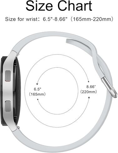 AK for Samsung Galaxy Watch 7 Band 40mm 44mm / Galaxy Watch FE Bands 40mm, 20mm Soft Silicone No Gap Sport Band Adjustable Replacement Strap for Galaxy Watch 7 Band Women Men in Kuwait