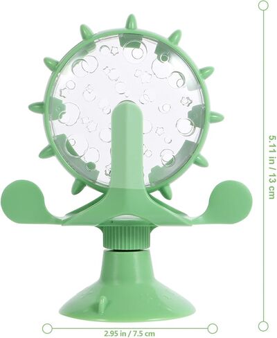 Cat Windmill Toy Turnable: Dog Treat Feeder Cat Windmill Feeder Interactive Cat Whirling Toy Pet Slow Food Toy Pet Food Leakage Toy in Saudi Arabia