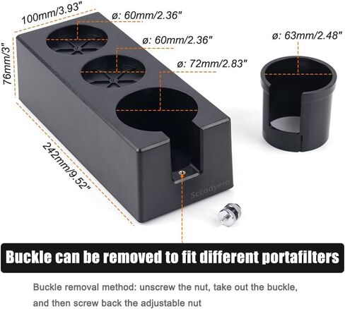 Tamping Station Black Espresso Tamper Station Plastic Portafilter Holder Tamper Holder Station for 51/54/58mm Portafilters, Tamper and Distributor in Saudi Arabia