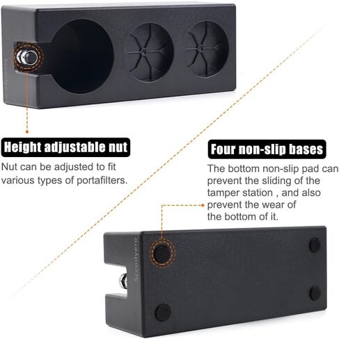 Tamping Station Black Espresso Tamper Station Plastic Portafilter Holder Tamper Holder Station for 51/54/58mm Portafilters, Tamper and Distributor in Saudi Arabia
