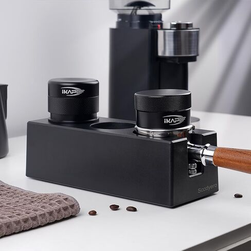 Tamping Station Black Espresso Tamper Station Plastic Portafilter Holder Tamper Holder Station for 51/54/58mm Portafilters, Tamper and Distributor in Saudi Arabia