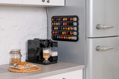 Demi's Home Magnetic Coffee Pod Holder for Nespresso Original Capsules - Suitable to be Mounted on the Fridge (Black) in Kuwait