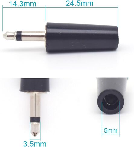 5PCS 3.5mm Mono Plug Male 2 Pole Jack Replacement Plug Repair,3.5mm Solder Type DIY Audio Cable Male Connector in Saudi Arabia