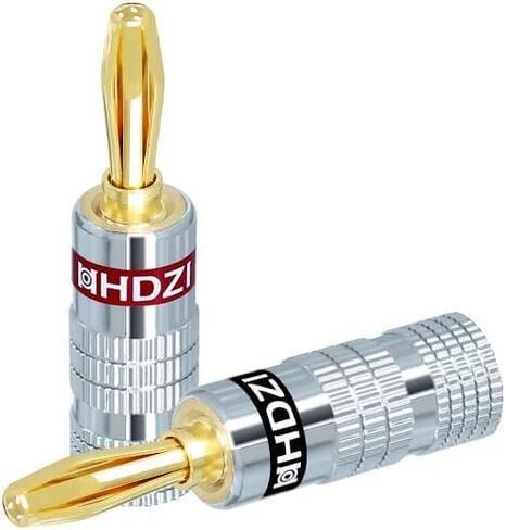 Banana Plugs 6 Pair/12 Pcs, 24K Gold Plated Speaker Plugs with Dual Screws Connector for Speaker Wire, Home Theater, Audio/Video Receiver,Wall Plate and Sound Systems(Sliver) in Saudi Arabia