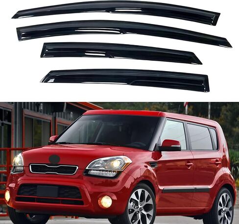 حاجب نافذة متوافق مع Kia Soul 2009-2013، شريط حماية من المطر، عاكس نافذة جانبي للتهوية الجانبية للرياح والشمس، 2009 2010 2011 2012 2013 in Kuwait
