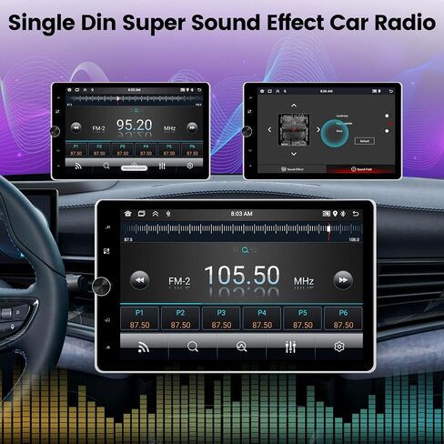 2+64G Android 13 Single Din 10.4 Inch Vertical Rotate Touch Screen Car Radio with Bluetooth, Wireless CarPlay & Android Auto, WiFi, GPS, Mirror Link, Voice Control, 50 UI, SWC + AHD Backup Camera in Saudi Arabia