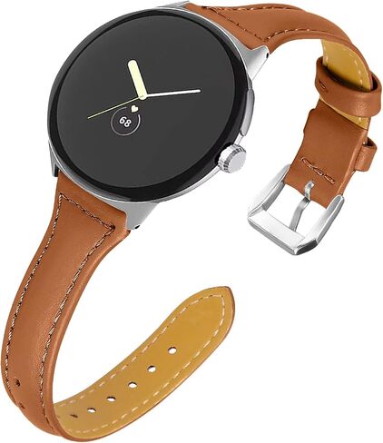 Leather Band Compatible for Google Pixel Watch Band Replacement Strap Breathable Bracelet Band for Google Pixel Watch Accessories in Kuwait