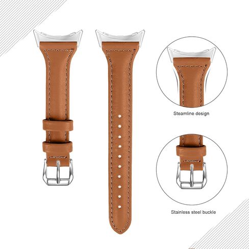 Leather Band Compatible for Google Pixel Watch Band Replacement Strap Breathable Bracelet Band for Google Pixel Watch Accessories in Kuwait