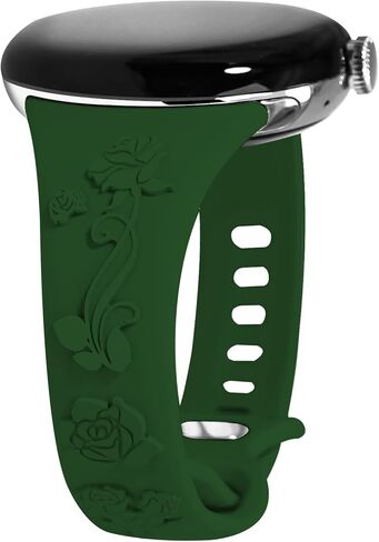 حزام نحيف منقوش بالزهور متوافق مع ساعة Google Pixel 3 مقاس 41 ملم/ساعة Google Pixel 2/ساعة Google Pixel، حزام رياضي رفيع وضيق وناعم من السيليكون على شكل زهرة منقوشة بشكل لطيف للنساء in Kuwait