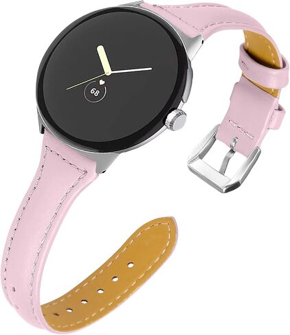 Leather Band Compatible for Google Pixel Watch Band Replacement Strap Breathable Bracelet Band for Google Pixel Watch Accessories in Kuwait