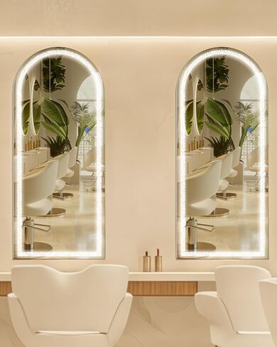Antok Full Length Mirror with LED Light, Full Length Mirror Over The Door, 48'' x 20'' Hanging Mirror, Rectangular Wall Mirror, Light Up Door Mirror with 3 Dimmable Colors Lighting in Saudi Arabia