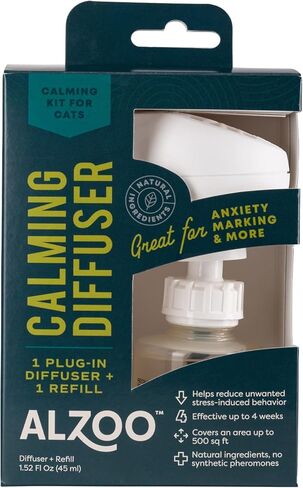 Calming Diffuser Refill for Cats, Helps Reduce Unwanted Stress-Induced Behavior, 100% Plant-Based Active Ingredients, Covers Up to 500 Sq. Ft, 1.52 Fl. Oz. in Kuwait