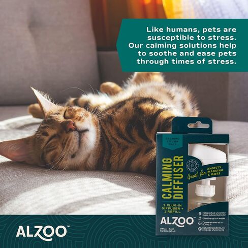 Calming Diffuser Refill for Cats, Helps Reduce Unwanted Stress-Induced Behavior, 100% Plant-Based Active Ingredients, Covers Up to 500 Sq. Ft, 1.52 Fl. Oz. in Kuwait