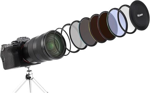 Kase KW Revolution Mega Filter Kit Magnetic Shockproof Tempered Optical Glass w Color Coded Rings inc CPL ND8 ND64 ND1000 R-MCUV Night Lens Cap & Case (49mm) in Kuwait
