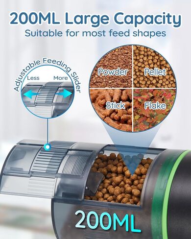 Automatic Fish Feeder for Aquarium - Fish Feeder Automatic Dispenser with Feeding Ring, Moisture-Proof Auto Fish Feeder with Timer, Fish Food Vacation Feeder with 2 AAA Batteries Included in Kuwait