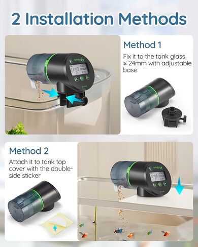 Automatic Fish Feeder for Aquarium - Fish Feeder Automatic Dispenser with Feeding Ring, Moisture-Proof Auto Fish Feeder with Timer, Fish Food Vacation Feeder with 2 AAA Batteries Included in Kuwait