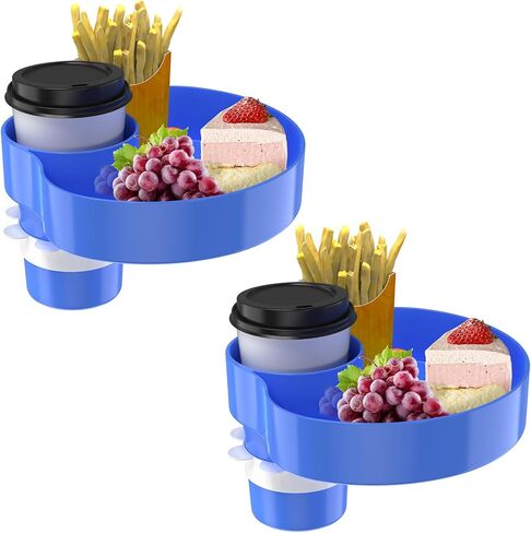 Kids Car Seat Tray, Travel Tray with Cup Holder for Toddler Baby, Kids Car Seat Food Snack Organizer for Road Trip, Stroller snack tray travel must haves - Pink in Saudi Arabia