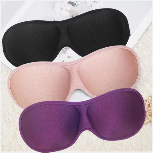 Sleep Mask for Side Sleeper100% Blackout 3D Sleep Eye Mask for Woman Man Sleep Eye Mask Classic style for Side Sleeping, Travel,Yoga,Napping,Meditation(3 Pack with Earplugs) in Saudi Arabia