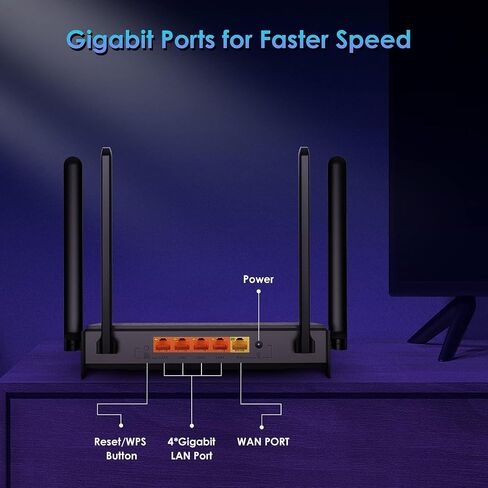 موجه WiFi 6 - موجهات AX1800 للإنترنت اللاسلكي، موجه الألعاب، موجهات الإنترنت، موجه WiFi 6، موجه لاسلكي، OFDMA، MU-MIMO، منافذ Gigabit WAN/LAN، WPS، IPv6، بث فيديو 4K (متجدد) in Saudi Arabia