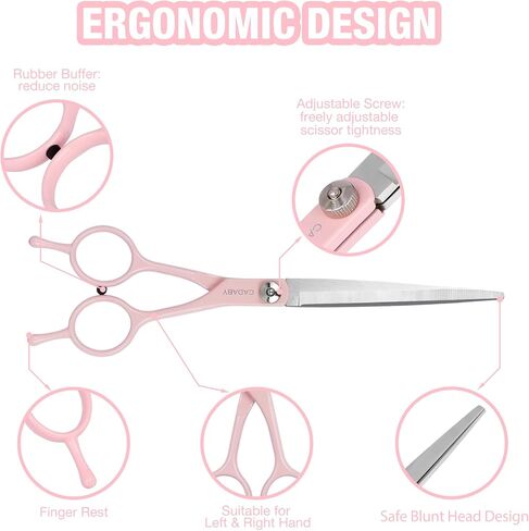 Dog Grooming Scissors Kit, 3 in 1 Dog Grooming Scissors with Safety Tips, Professional Stainless Steel Dog Scissors for Grooming, Pet Grooming Shears for Dog, Cat in Saudi Arabia