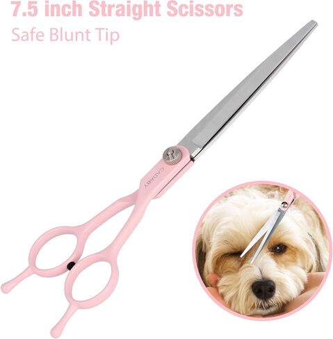 Dog Grooming Scissors Kit, 3 in 1 Dog Grooming Scissors with Safety Tips, Professional Stainless Steel Dog Scissors for Grooming, Pet Grooming Shears for Dog, Cat in Saudi Arabia